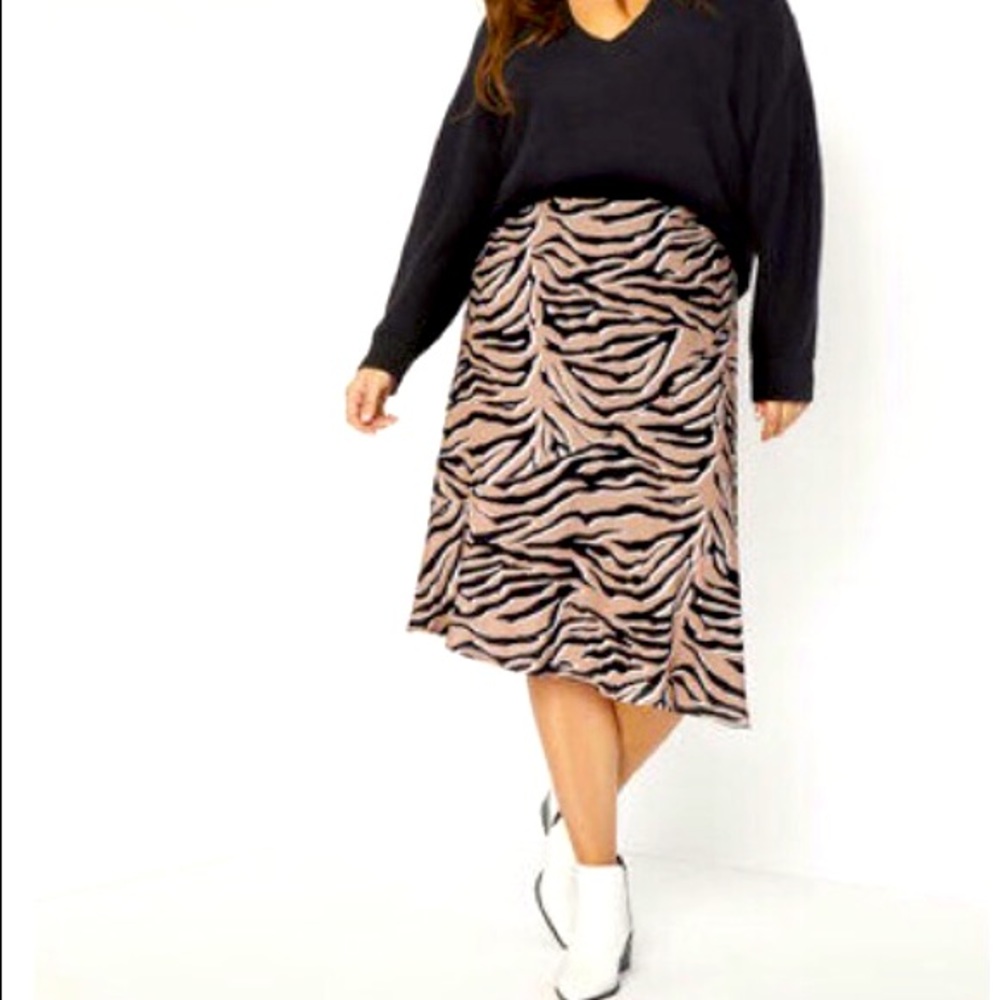Eloquii tiger print a-line skirt, size 20